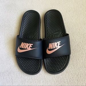 Black/Rose Gold Slides